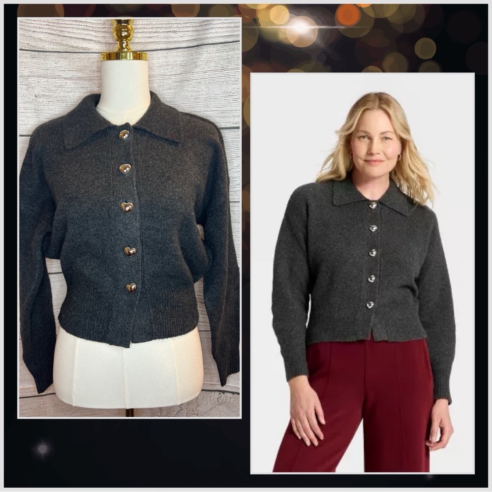 ✨ NWT A New Day Heart Button Cardigan Sweater – Size Small ✨